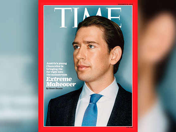 Titelfoto des Time Magazine mit Bundeskanzler Sebastian Kurz