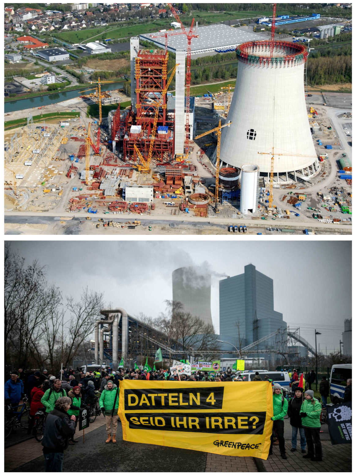 Kohlekraftwerk Datteln 4 - vor dem Bau und vor der Inbetriebnahme - Demos blieben ungehört